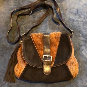 Nardelli made in Italy suede and fur bag